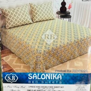 Salonika King Size 3-Piece Premium Bed Sheet Set – Soft, Durable & Stylish