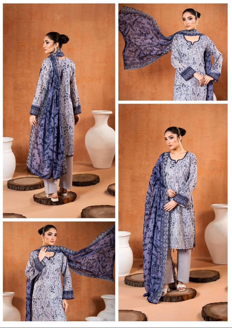 ZESH Premium Embroidered Eid Exclusive Lawn 3-Piece 2026 – Design 04 - Image 2