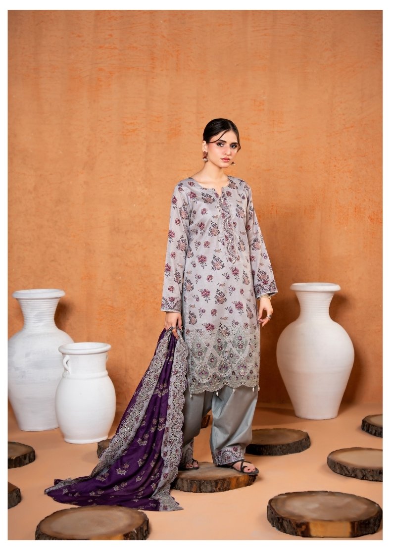 ZESH Premium Embroidered Eid Exclusive Lawn 3-Piece 2026 – Design 05