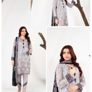 ZESH Premium Embroidered Eid Exclusive Lawn 3-Piece 2026 – Design 23