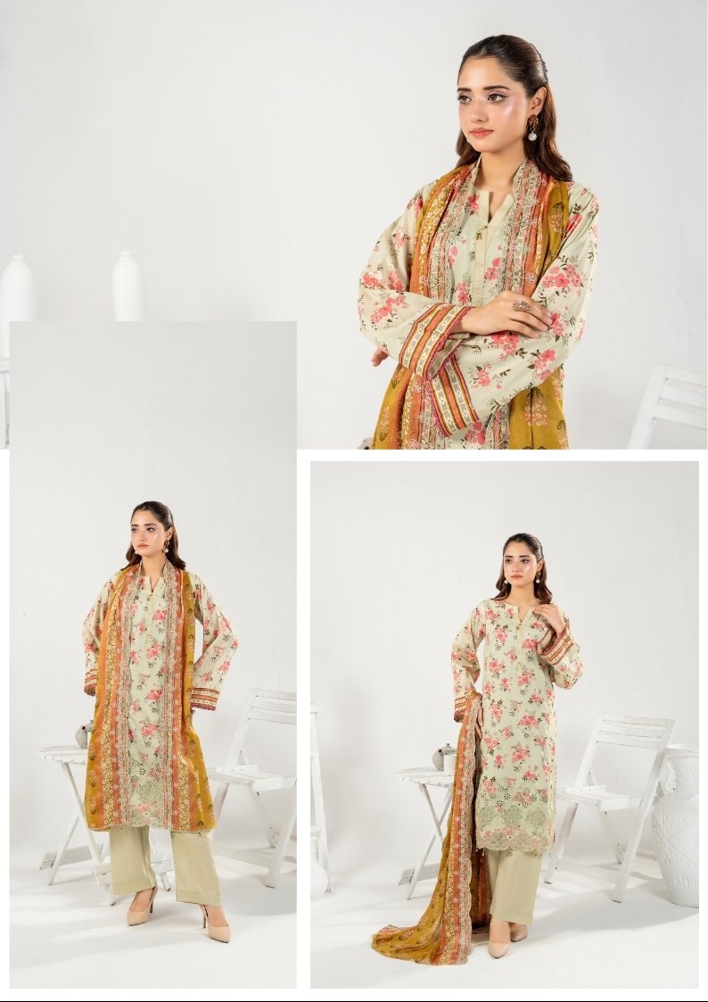 ZESH Premium Embroidered Eid Exclusive Lawn 3-Piece 2026 – Design 32