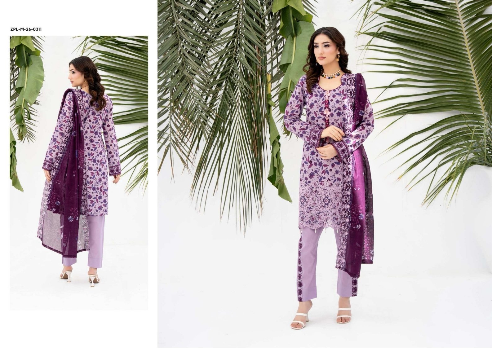 ZESH Premium Embroidered Eid Exclusive Lawn 3-Piece 2026 – Design 15