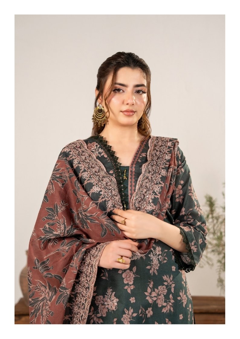 ZESH Premium Embroidered Eid Exclusive Lawn 3-Piece 2026 – Design 41