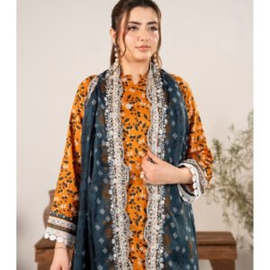 ZESH Premium Embroidered Eid Exclusive Lawn 3-Piece 2026 – Design 43