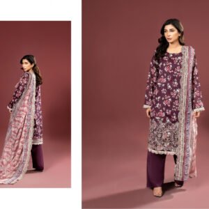 ZESH Premium Embroidered Eid Exclusive Lawn 3-Piece 2026 – Design 18