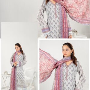 ZESH Premium Embroidered Eid Exclusive Lawn 3-Piece 2026 – Design 34