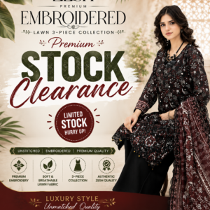 ZESH Premium Embroidered Lawn 3-Piece – Stock Clearance