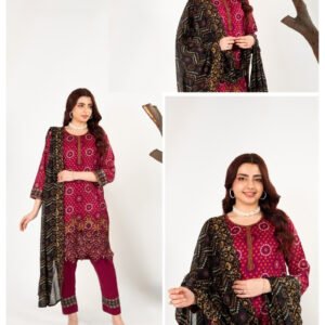 ZESH Premium Embroidered Eid Exclusive Lawn 3-Piece 2026 – Design 21