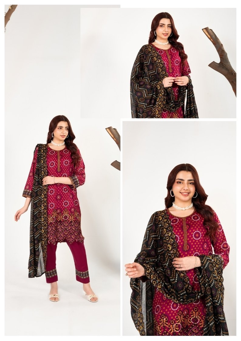 ZESH Premium Embroidered Eid Exclusive Lawn 3-Piece 2026 – Design 21