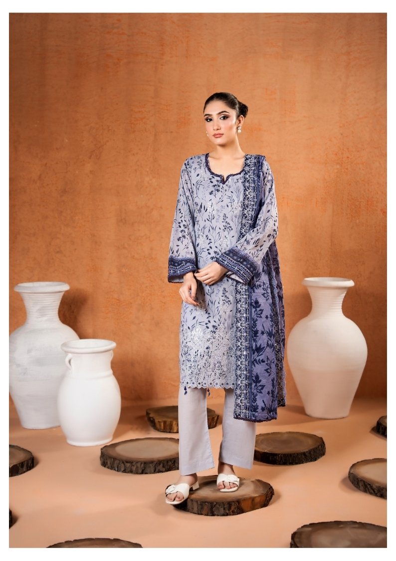 ZESH Premium Embroidered Eid Exclusive Lawn 3-Piece 2026 – Design 04