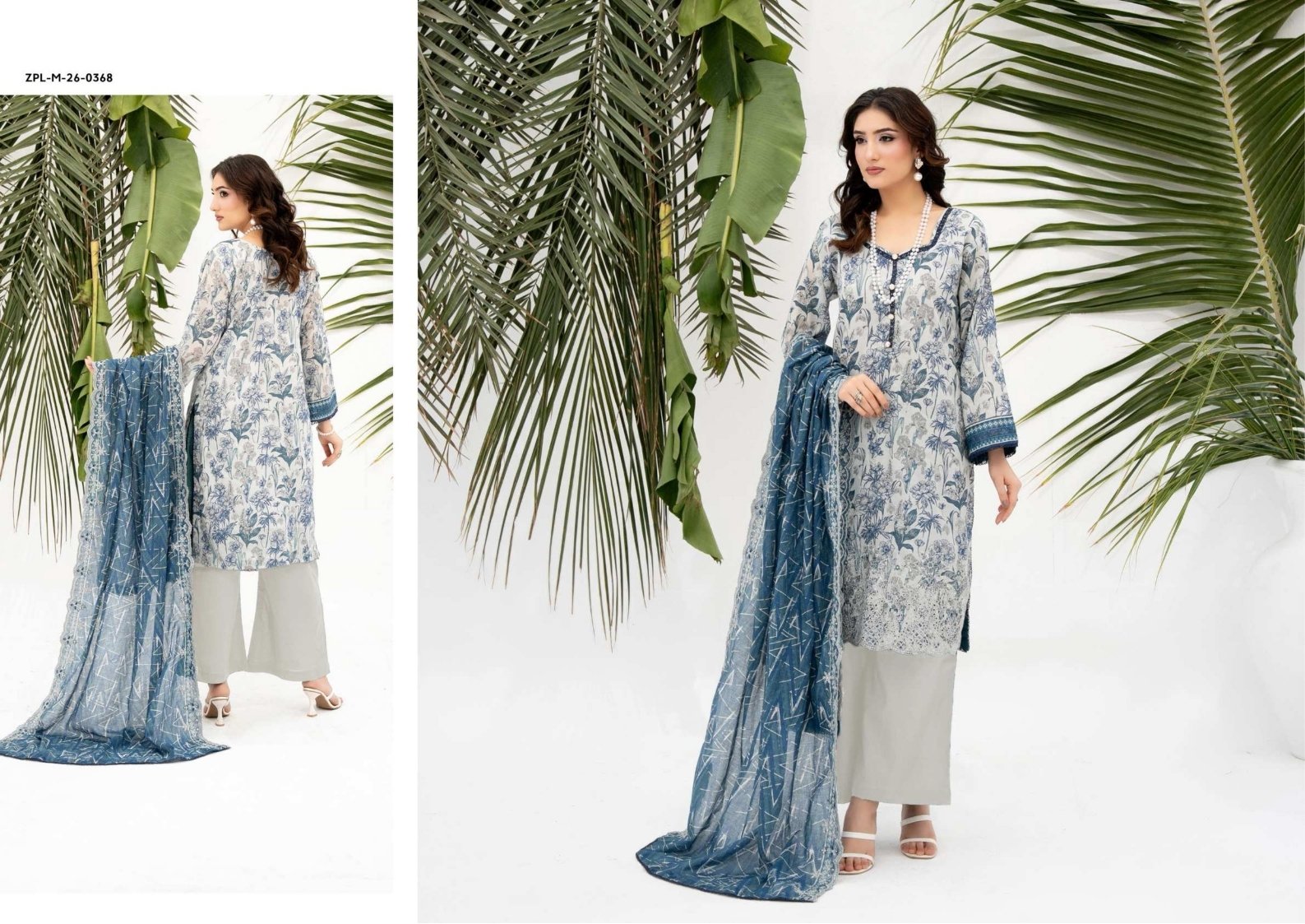 ZESH Premium Embroidered Eid Exclusive Lawn 3-Piece 2026 – Design 12