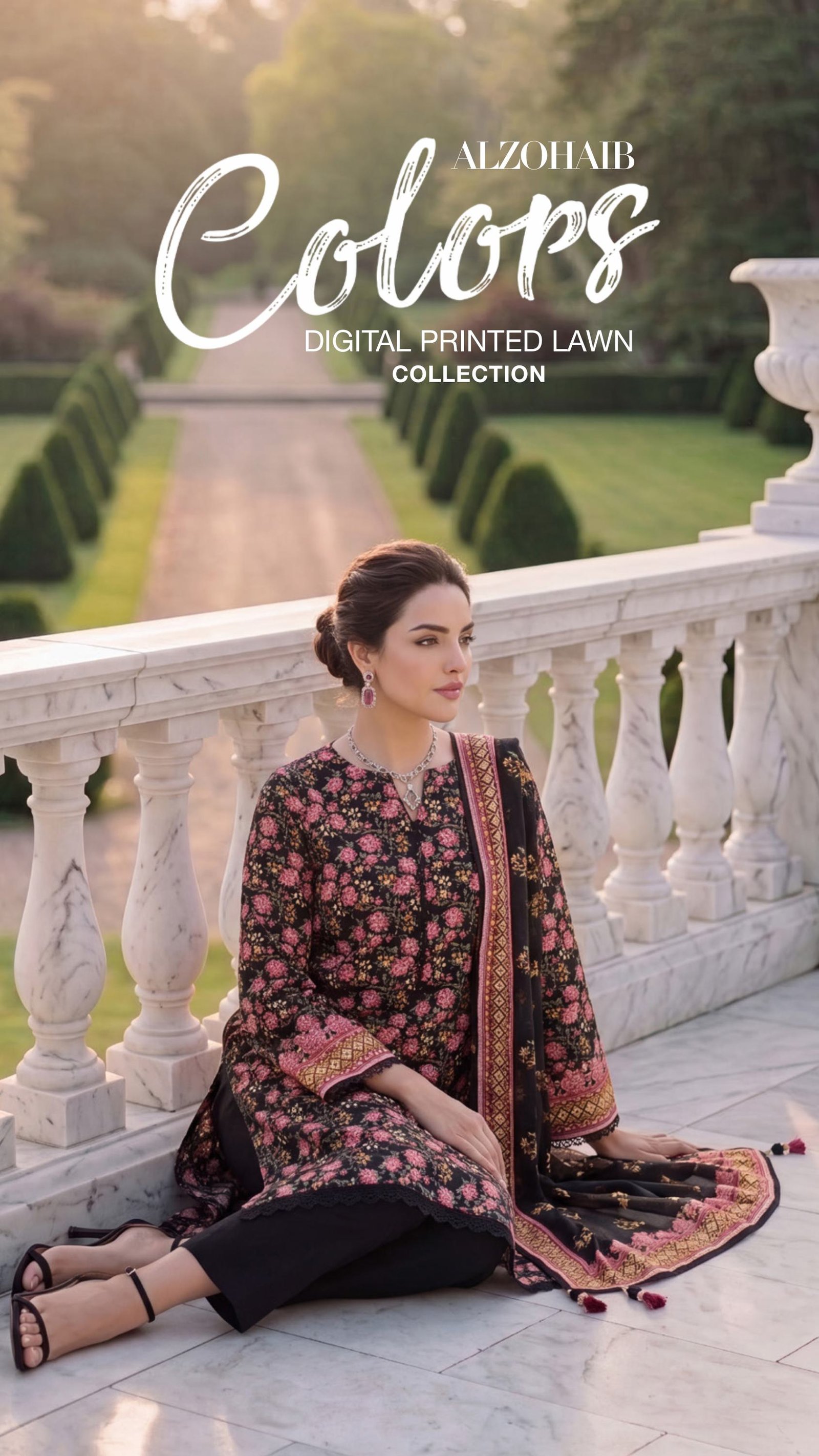 ALZOHAIB – Colors Digital Printed Lawn 3 Peice - Image 4