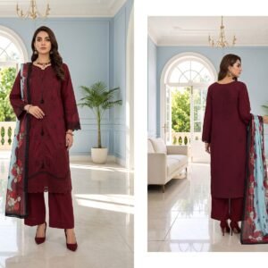 Afsana by T. Parishy – Embroidered Lawn 3-Piece Unstitched Suit