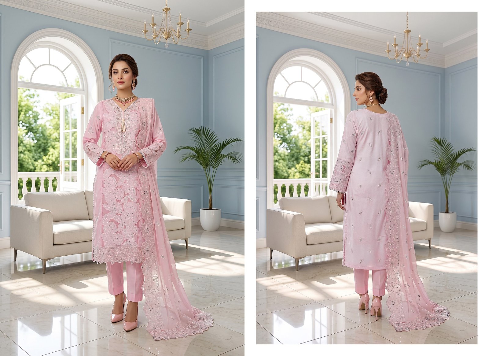 Afsana by T. Parishy – Embroidered Lawn 3-Piece Unstitched Suit