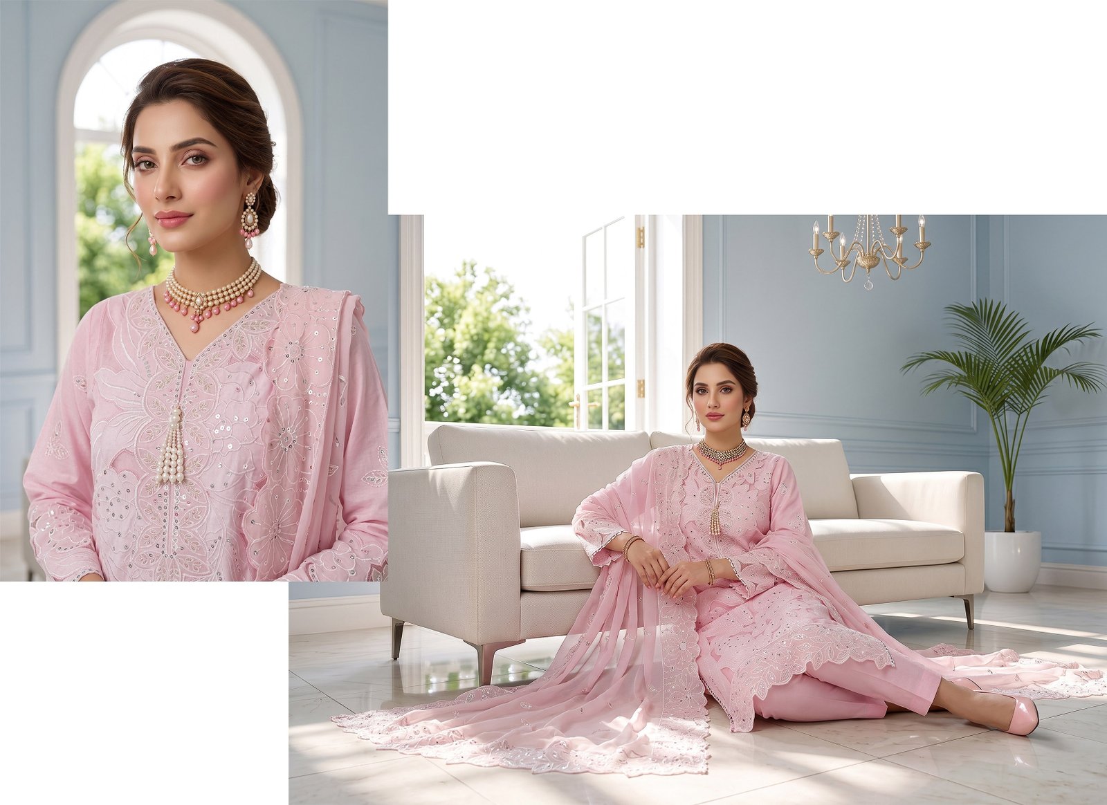 Afsana by T. Parishy – Embroidered Lawn 3-Piece Unstitched Suit - Image 2