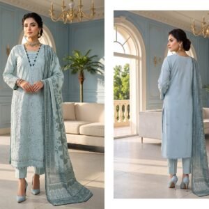 Afsana by T. Parishy – Embroidered Lawn 3-Piece Unstitched Suit