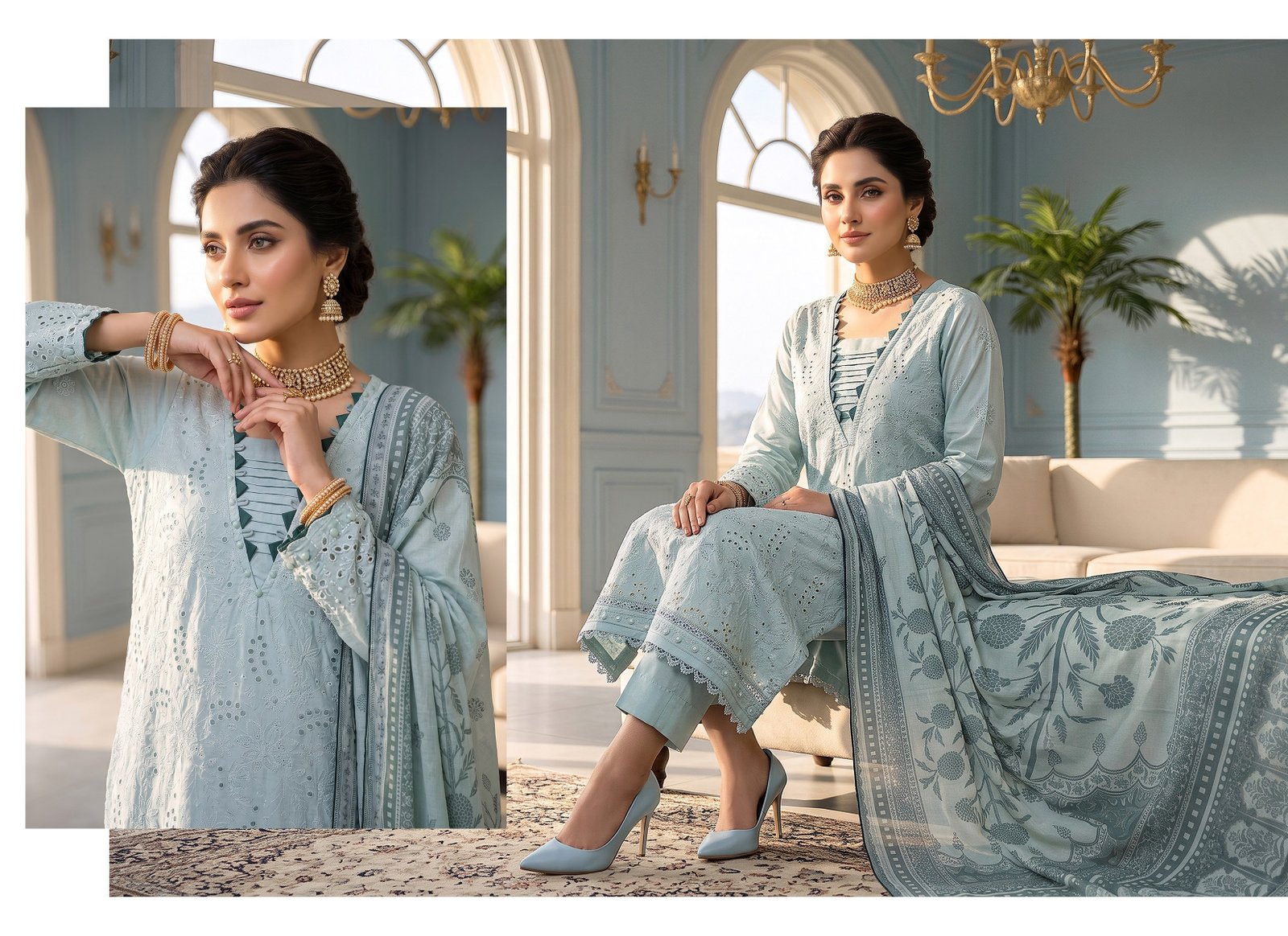 Afsana by T. Parishy – Embroidered Lawn 3-Piece Unstitched Suit - Image 2