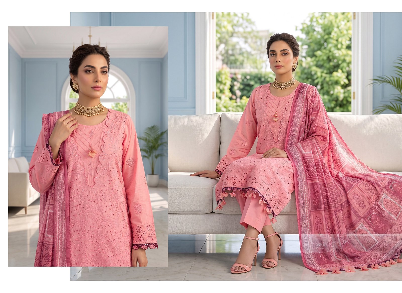 Afsana by T. Parishy – Embroidered Lawn 3-Piece Unstitched Suit - Image 2