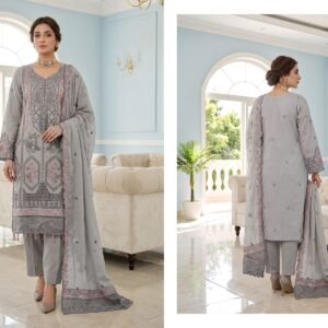 Afsana by T. Parishy – Embroidered Lawn 3-Piece Unstitched Suit