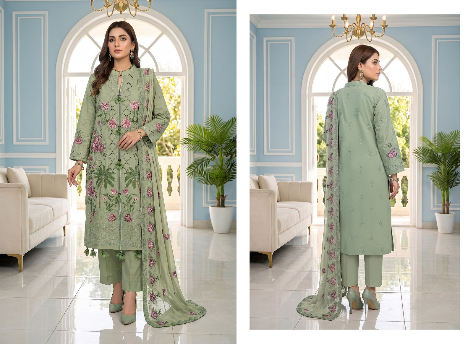 Afsana by T. Parishy – Embroidered Lawn 3-Piece Unstitched Suit