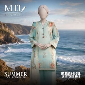 MTJ Spring Summer Digital Printed Lawn 3 Piece Collection Vol-15 (Dastan e Gul) 2026 – Original