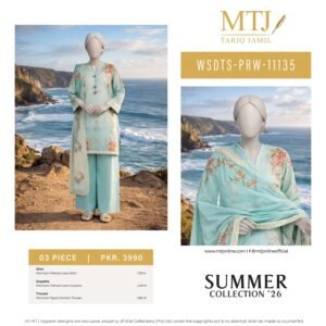 MTJ Digital Printed Lawn 3 Piece (Dastan e Gul) 2026