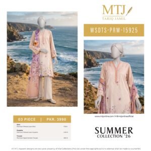 MTJ Digital Printed Lawn 3 Piece (Dastan e Gul) 2026
