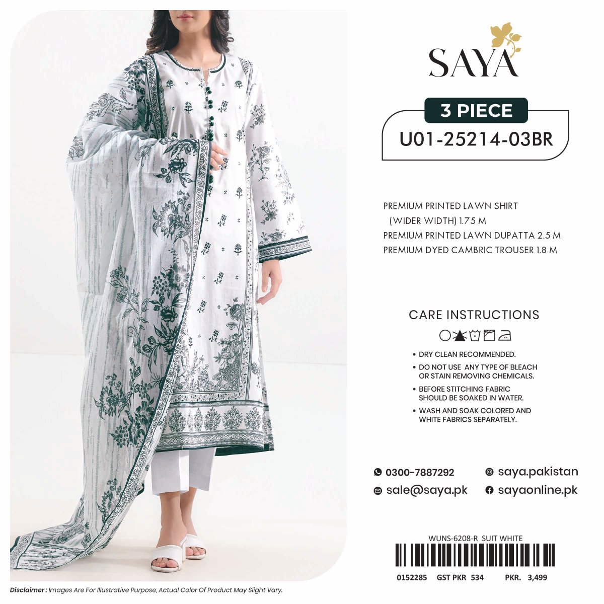 SAYA Digital Printed Lawn 3 Piece Collection 2026