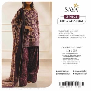 SAYA Digital Printed Lawn 3 Piece Collection 2026