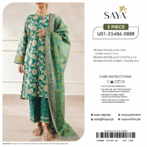 SAYA Digital Printed Lawn 3 Piece Collection 2026