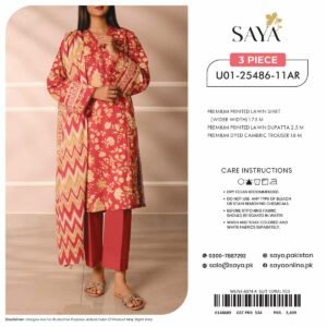 SAYA Digital Printed Lawn 3 Piece Collection 2026