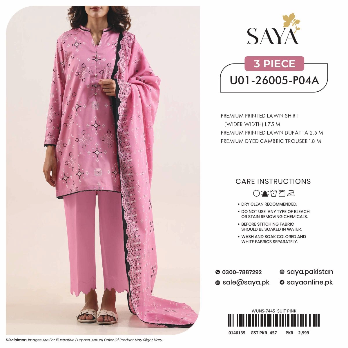 SAYA Digital Printed Lawn 3 Piece Collection 2026