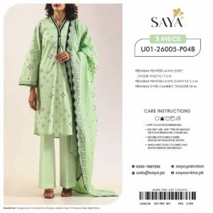 SAYA Digital Printed Lawn 3 Piece Collection 2026